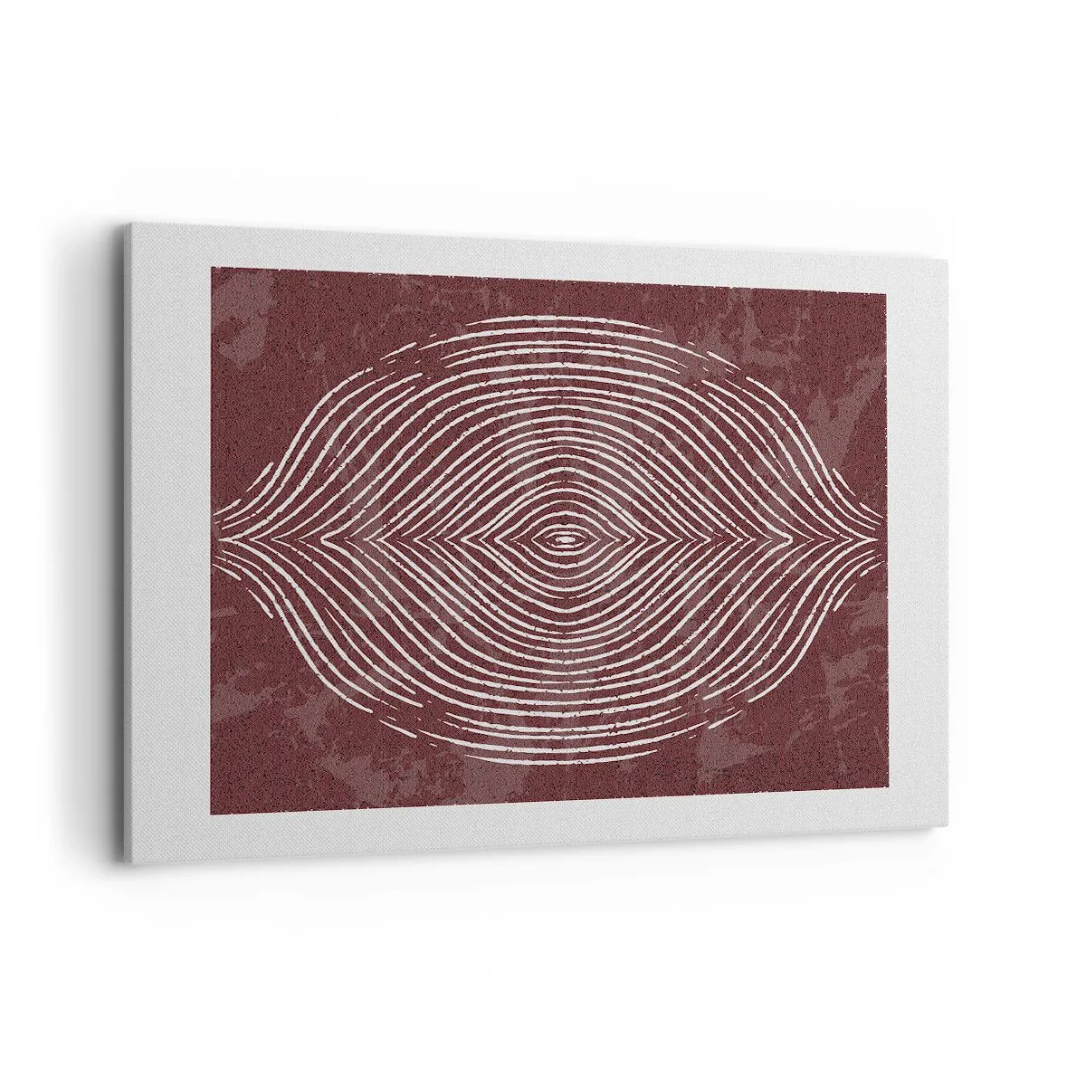 Bild auf Leinwand - Leinwandbild - Symmetrische Wellen in weißen Linien auf braunem Hintergrund - 120x80cm - Der Raum spricht - Moderne Wanddekoration für Wohnzimmer und Schlafzimmer ARTTOR