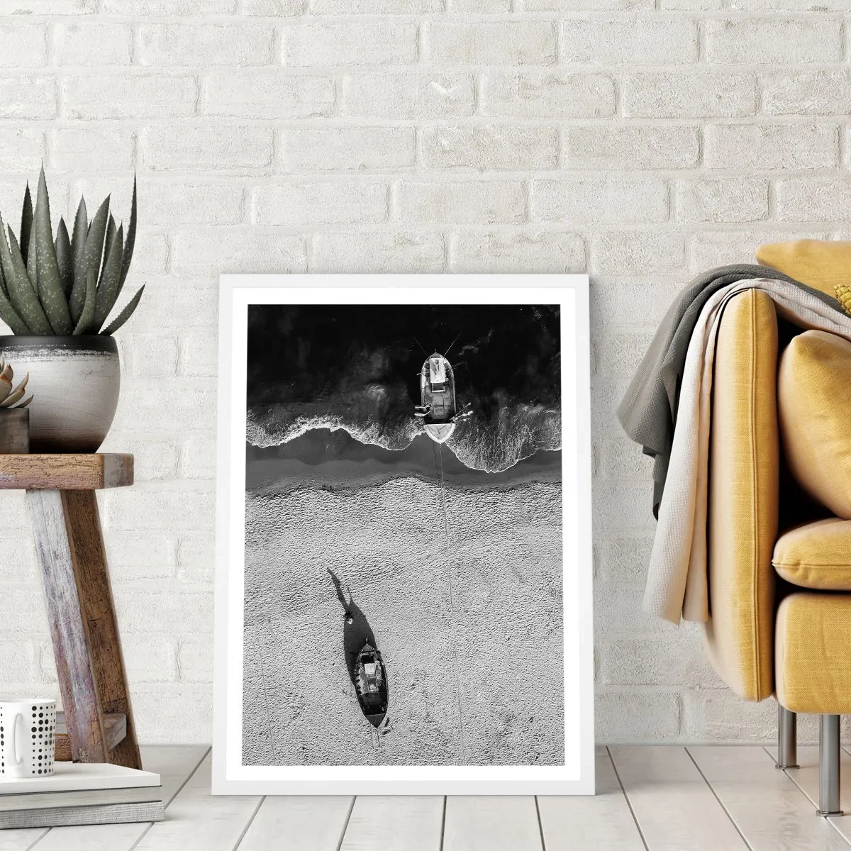 Poster in einem weißen Rahmen - Immer noch am Ufer… - 40x50 cm