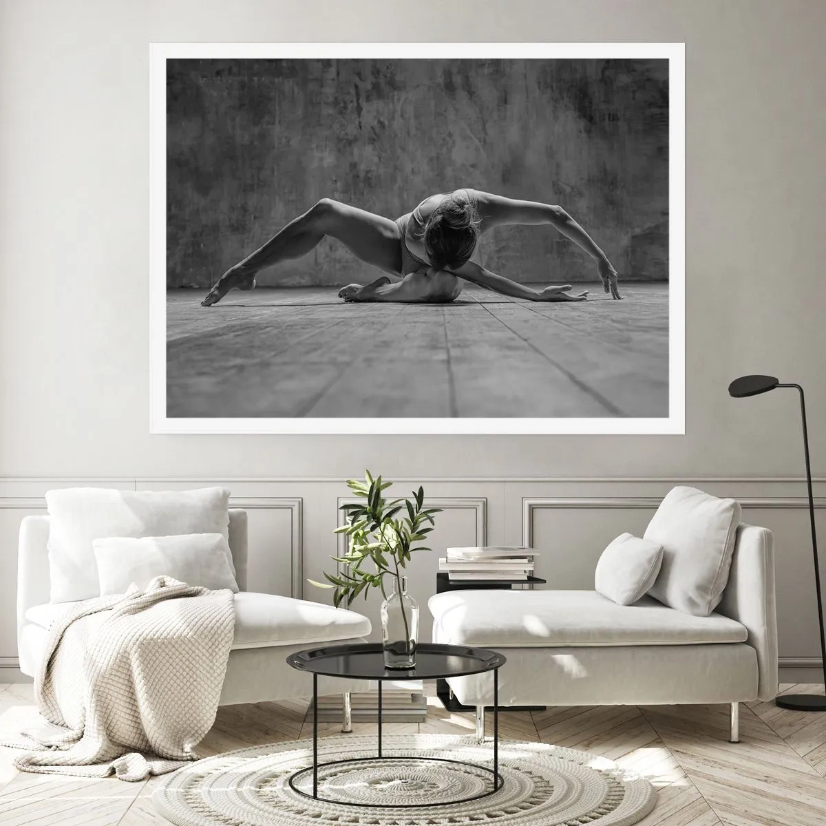Poster - Eine Tänzerin in künstlerischer Pose - 100x70cm - Symmetrie gefunden - Moderne Wanddekoration für Wohnzimmer und Schlafzimmer ARTTOR