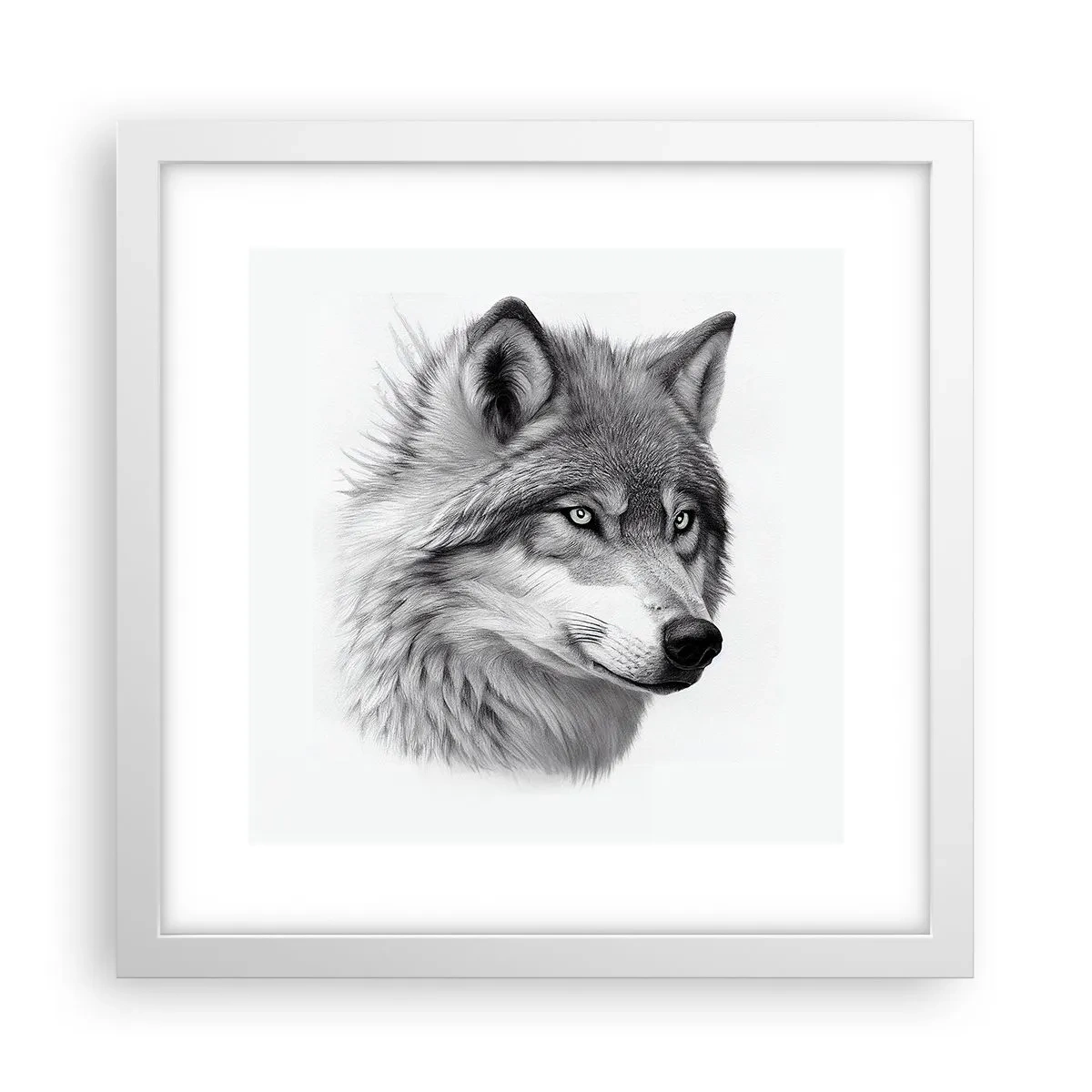 Poster in einem weißen Rahmen - Alpha – ohne Zweifel - 30x30 cm