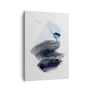 Bild auf Leinwand - Leinwandbild - Abstrakte Komposition in Grau- und Blautönen - 50x70cm - Intensität und Bewegung - Moderne Wanddekoration für Wohnzimmer und Schlafzimmer ARTTOR
