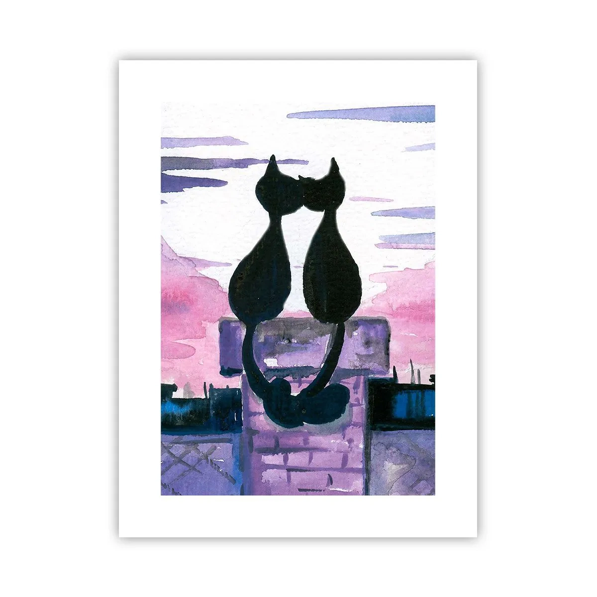 Poster - Rendez-vous unter dem Mond - 30x40 cm