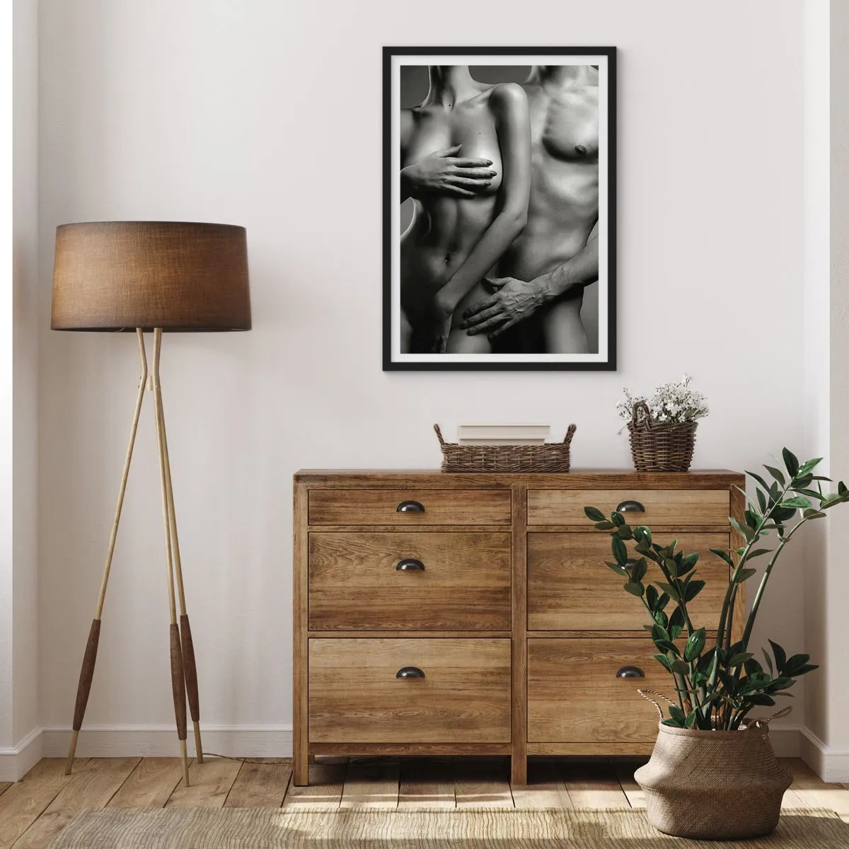 Poster in einem schwarzem Rahmen - Adam und Ewa - 61x91 cm