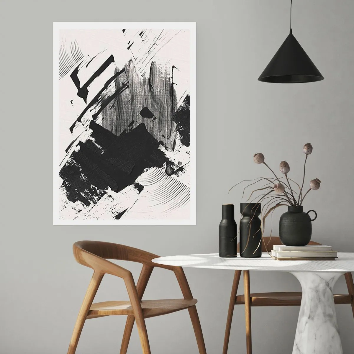 Poster - Abstraktion – Ausdruck von Schwarz - 70x100 cm