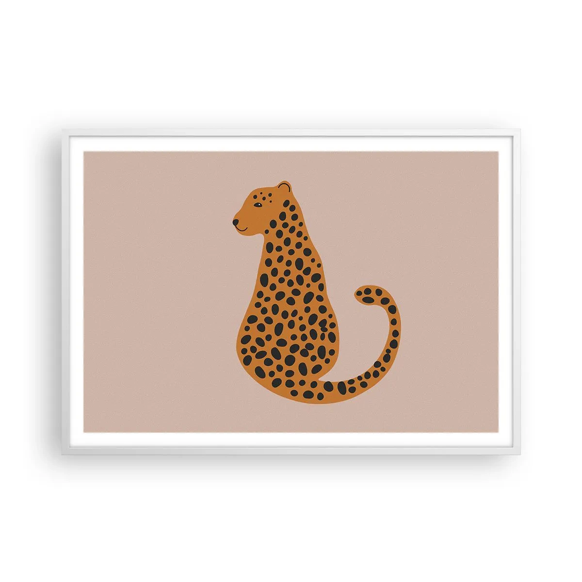 Poster in einem weißen Rahmen - Leopardenmuster ist ein modisches Muster - 100x70 cm