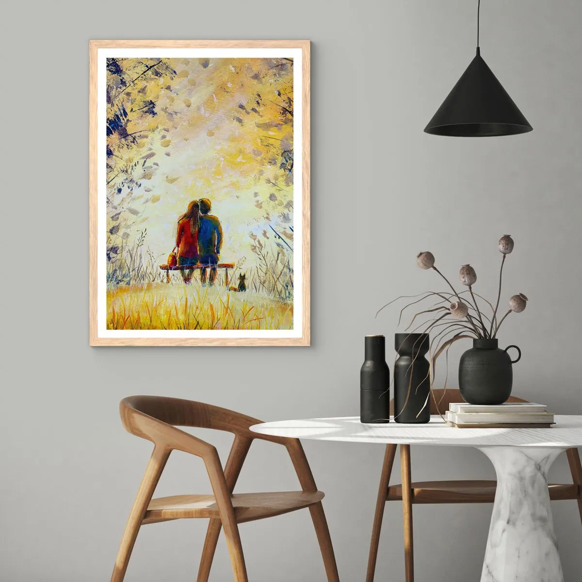 Poster in einem Rahmen aus heller Eiche - Magischer Augenblick - 30x40 cm