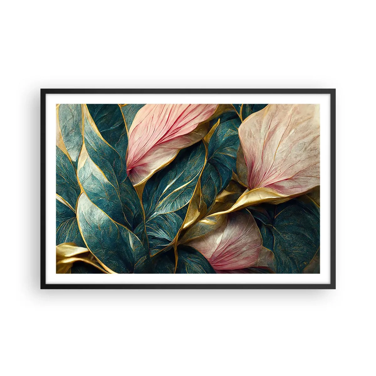 Poster in einem schwarzem Rahmen - Natürliche Eleganz und Stil - 91x61 cm