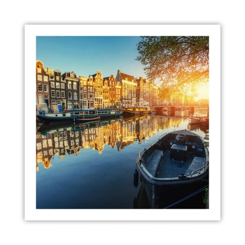 Poster - Morgen in Amsterdam - 60x60 cm