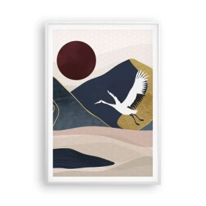 Poster in einem weißen Rahmen - Es ist wieder ein Tag VERFLOGEN - 70x100 cm