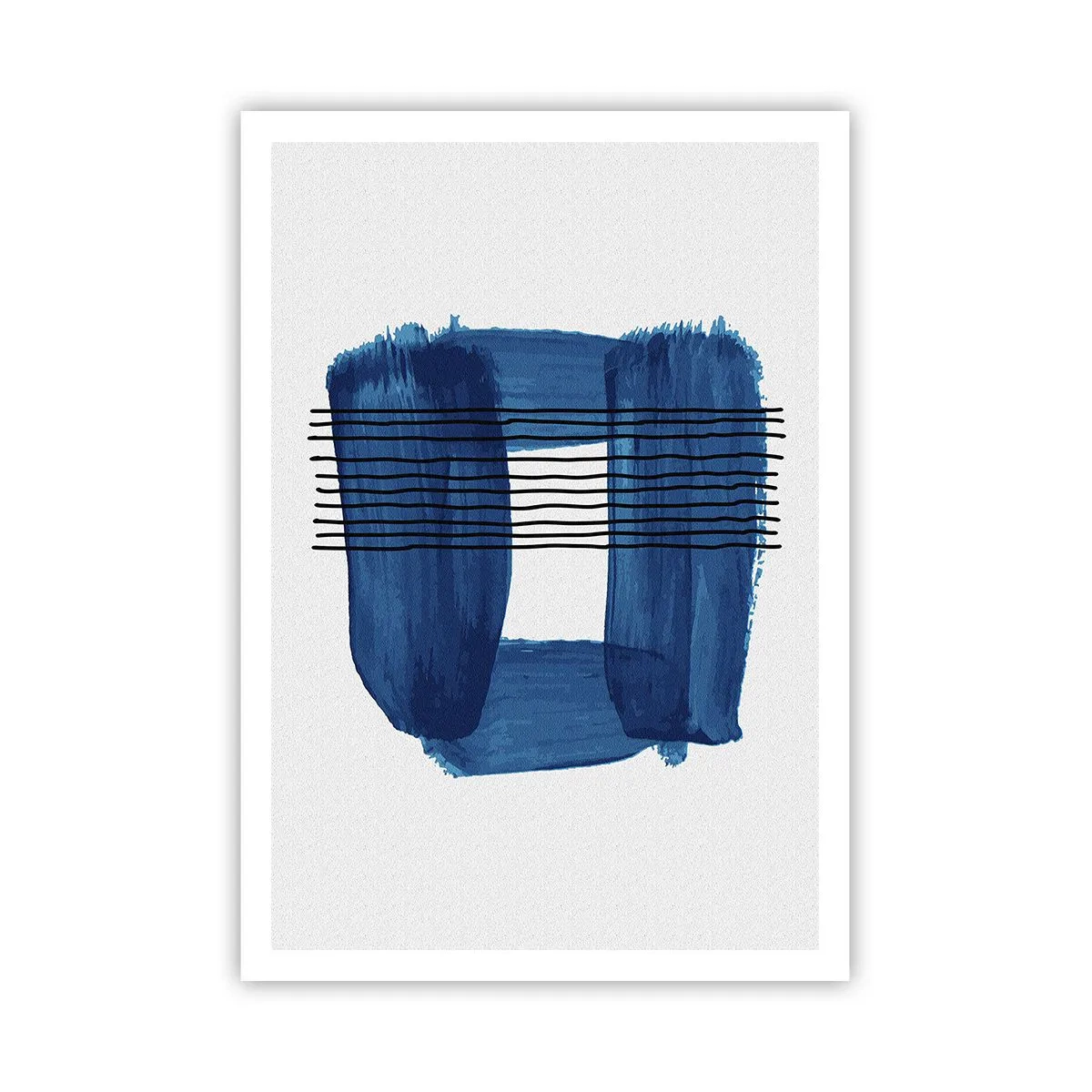 Poster - Blaue und schwarze Komposition - 70x100 cm