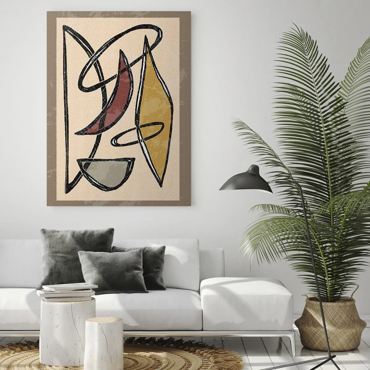 Glasbild - Bild auf glas - Komposition – Bögen und Ovale - 70x100 cm