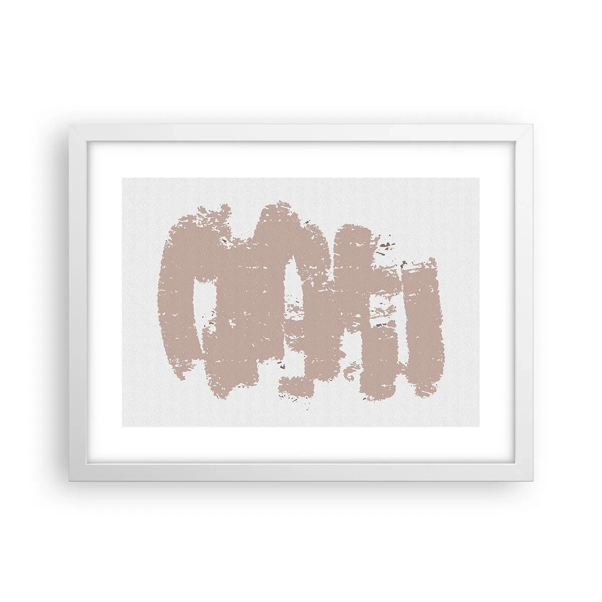 Poster in einem weißen Rahmen - Abstraktion in zartem Rosa - 40x30 cm