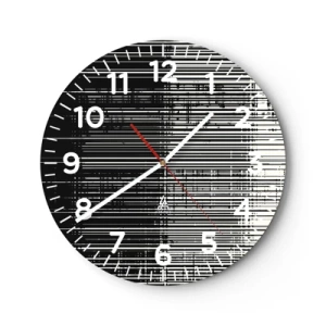 Wanduhr - Glasuhr - Wellen und Vibrationen - 40x40 cm