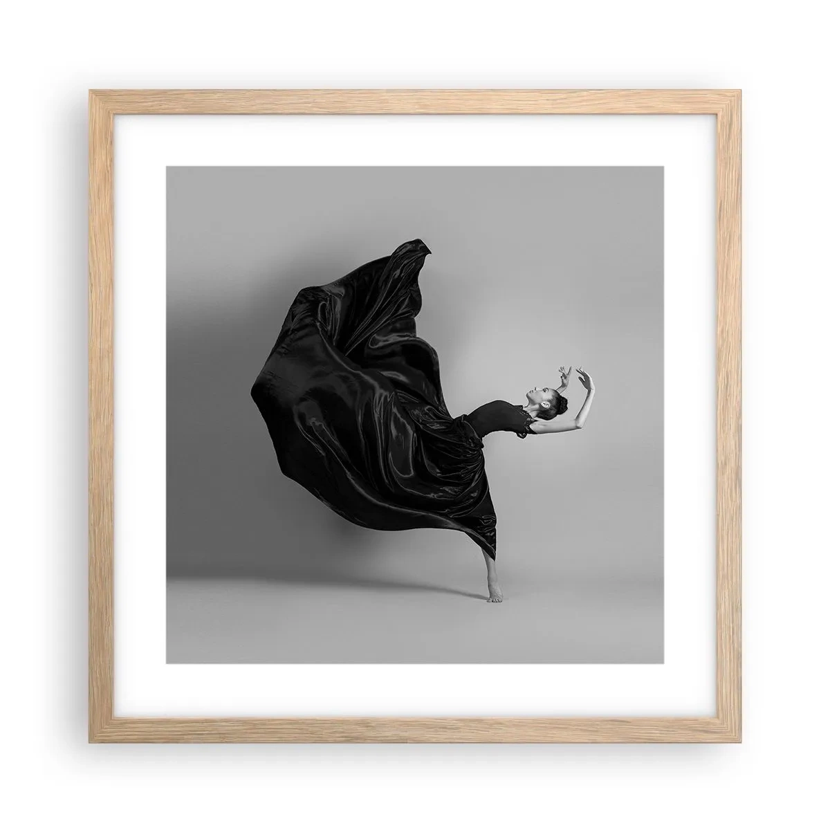 Poster in einem Rahmen aus heller Eiche - Beflügelt durch die Musik - 40x40 cm