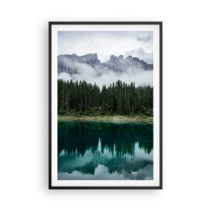 Poster in einem schwarzem Rahmen - Leise, leise, lass uns das Trinkwasser nicht wecken ... - 61x91 cm