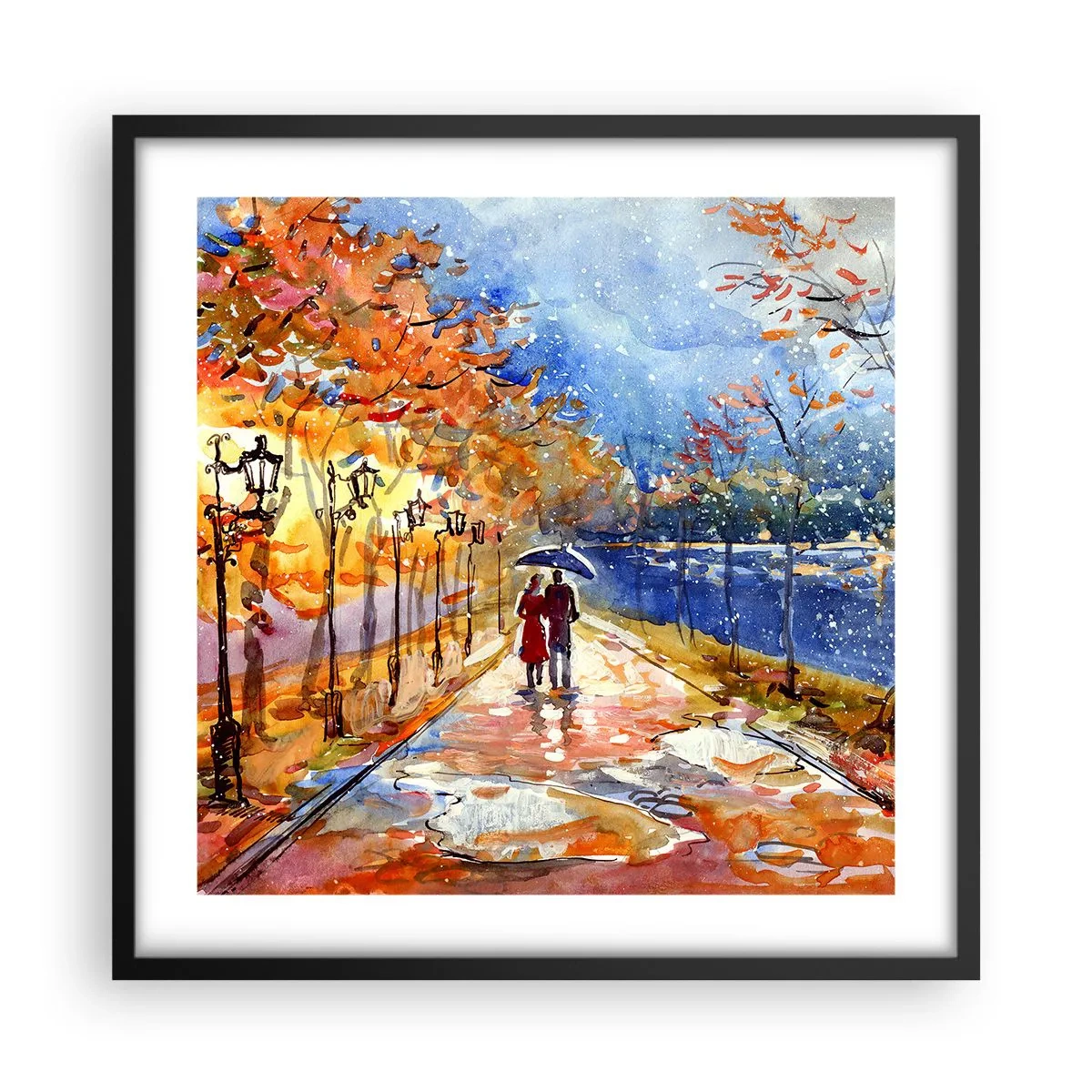 Poster in einem schwarzem Rahmen - Gemeinsam bis an die Grenze der Zeit - 50x50 cm