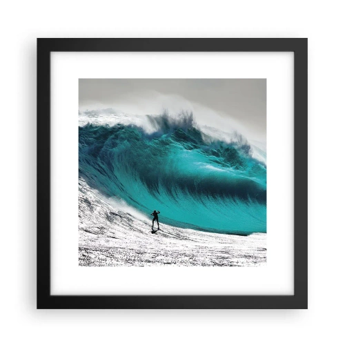 Poster in einem schwarzem Rahmen - Herausforderung angenommen - 30x30 cm