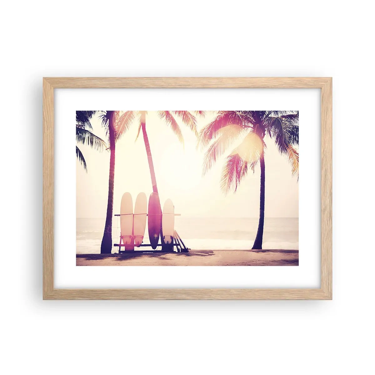 Poster in einem Rahmen aus heller Eiche - Es wird ein toller Tag - 40x30 cm