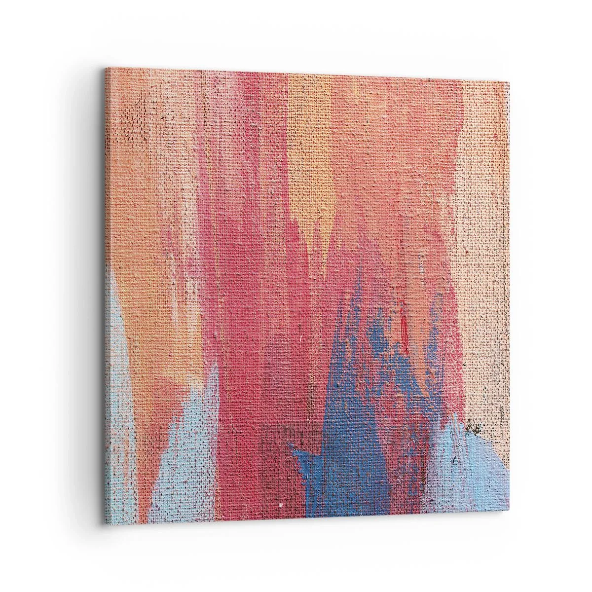 Bild auf Leinwand - Leinwandbild - Renne den Regenbogen hinunter - 60x60 cm
