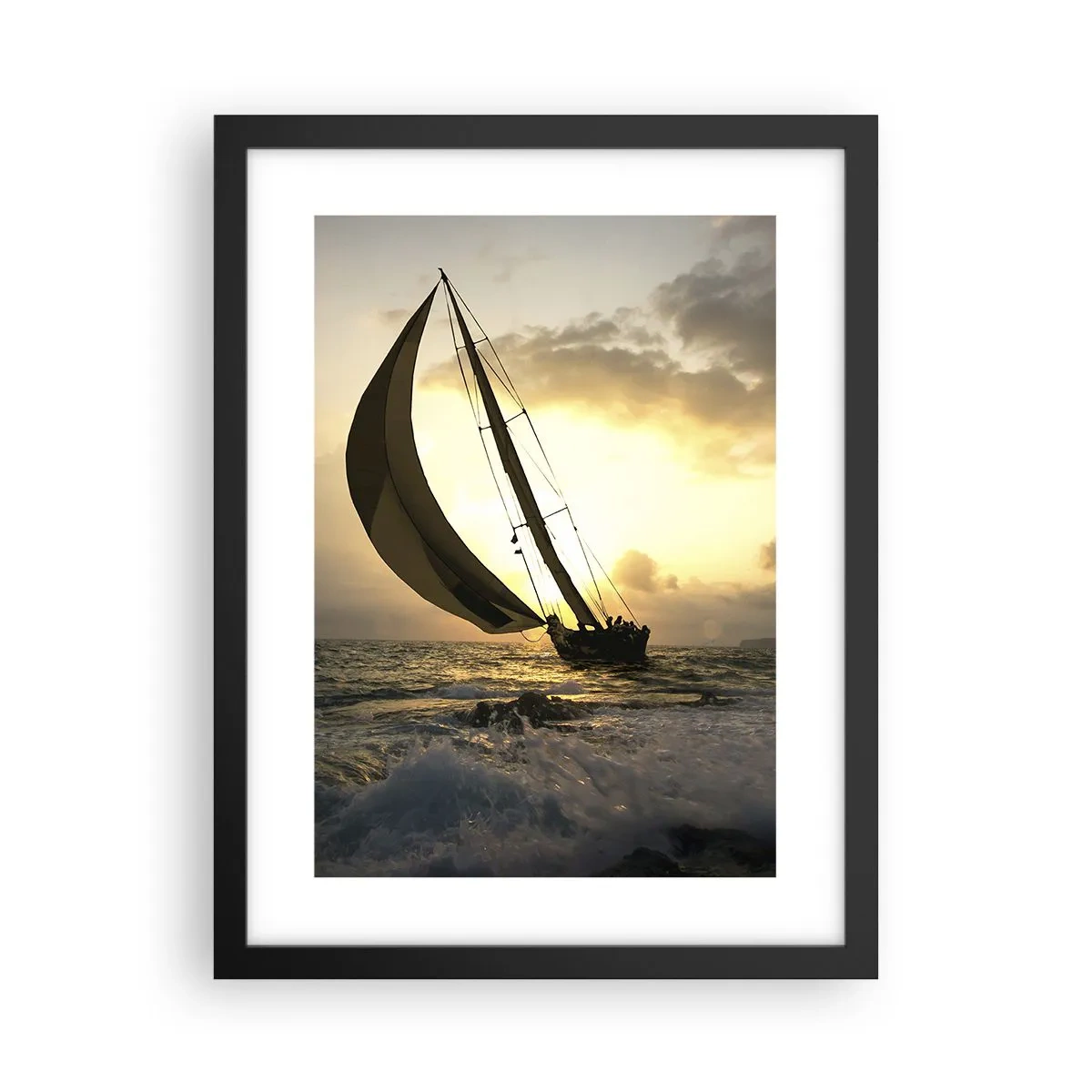 Poster in einem schwarzem Rahmen - Mit dem Wind und gegen den Wind - 30x40 cm