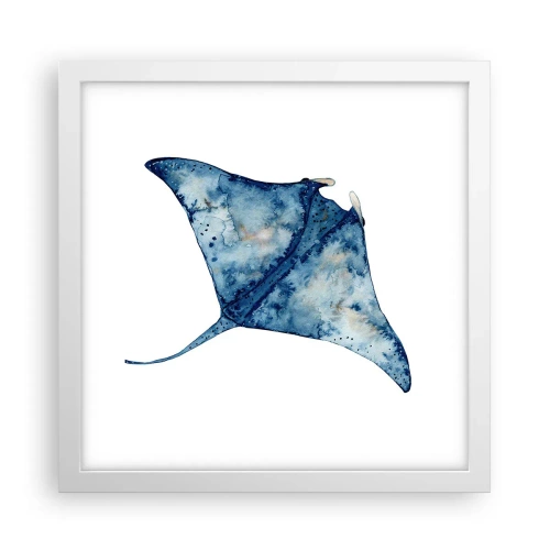 Poster in einem weißen Rahmen - Leben im Blau - 30x30 cm