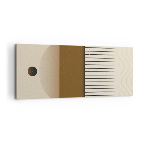 Bild auf Leinwand - Leinwandbild - Abstrakte geometrische Komposition in Beige- und Brauntönen - 120x50cm - Verschiedene Staaten - Moderne Wanddekoration für Wohnzimmer und Schlafzimmer ARTTOR