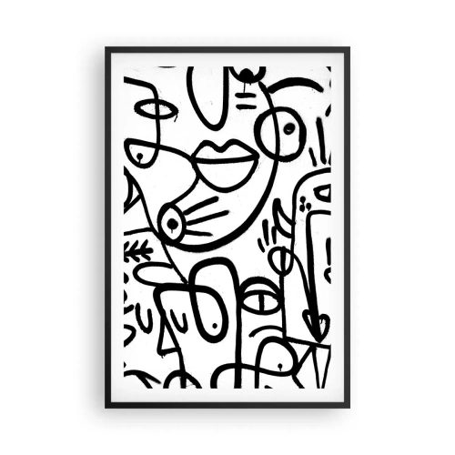 Poster in einem schwarzem Rahmen - Gesichter und Luftspiegelungen - 61x91 cm