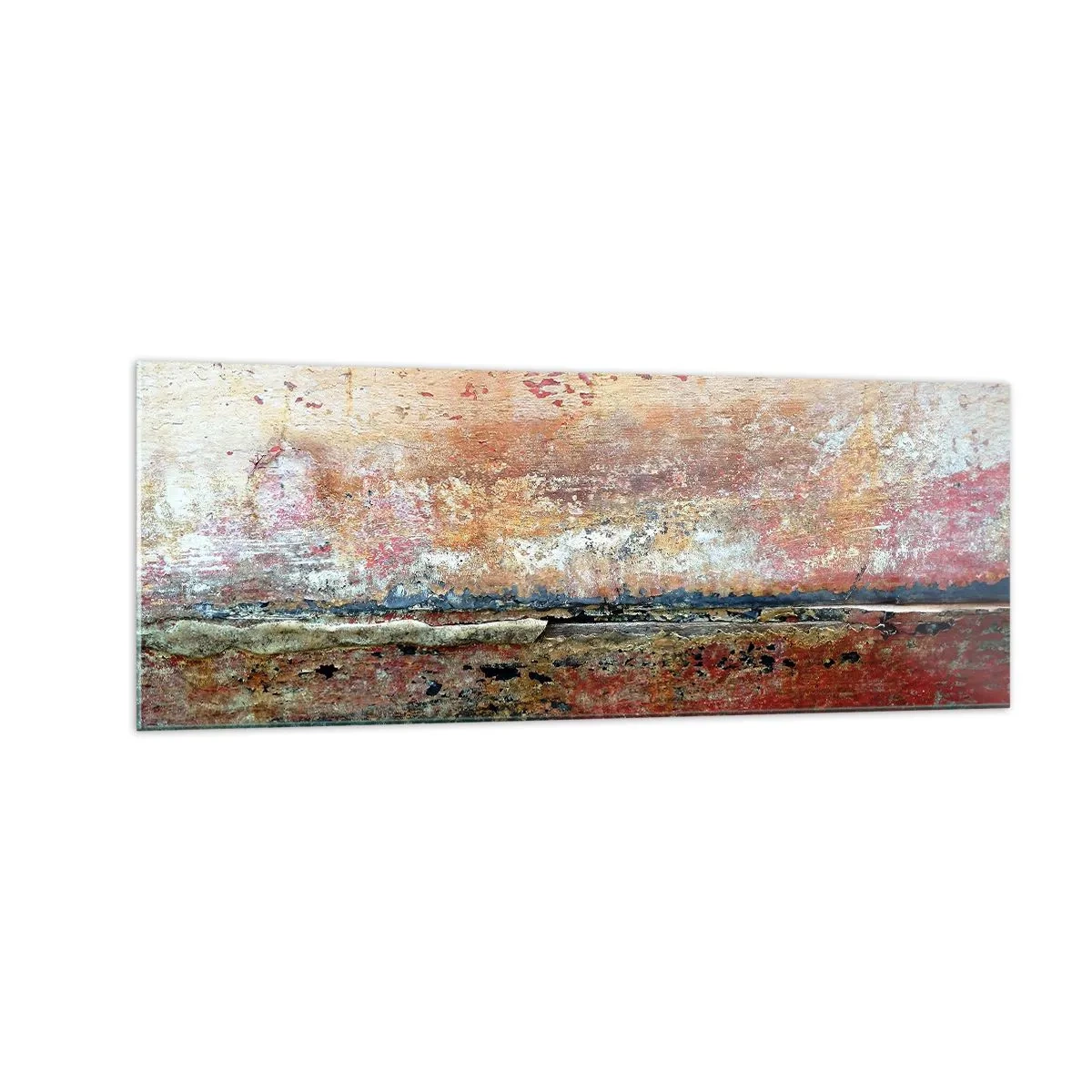Glasbild - Bild auf glas - Eine abstrakte Komposition, inspiriert vom Meer und der Natur. - 140x50cm - Vielleicht liegt es am Meer - Moderne Wanddekoration für Wohnzimmer und Schlafzimmer ARTTOR