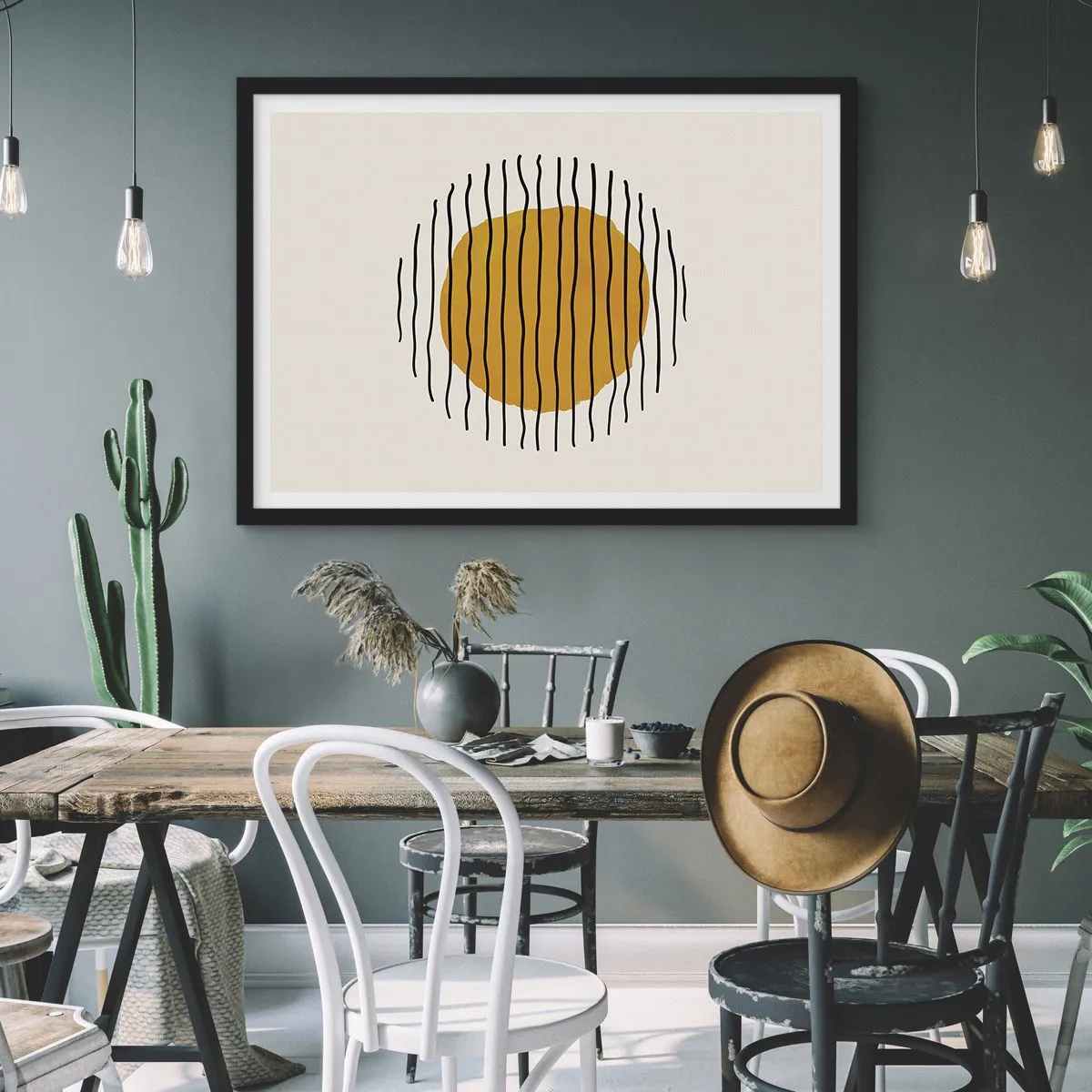 Poster in einem schwarzem Rahmen - Abstraktion, die vor Hitze zittert - 40x30 cm