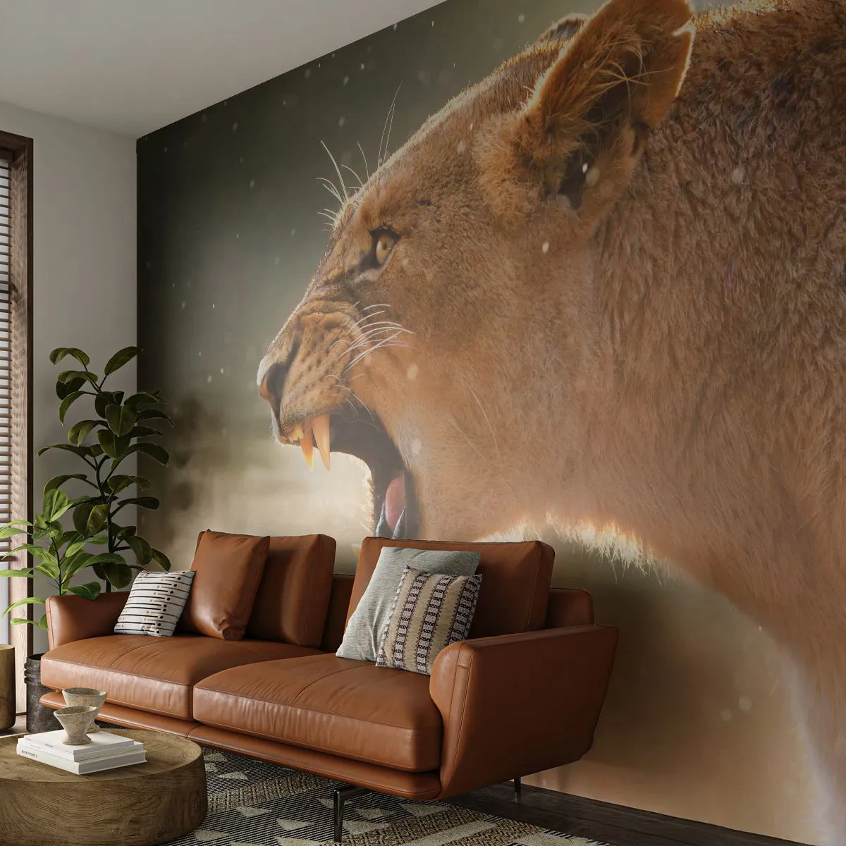Fototapete Standard Eco - Versuch, nicht zuzuhören - Tiere, Löwe, Afrika - 400x280 cm