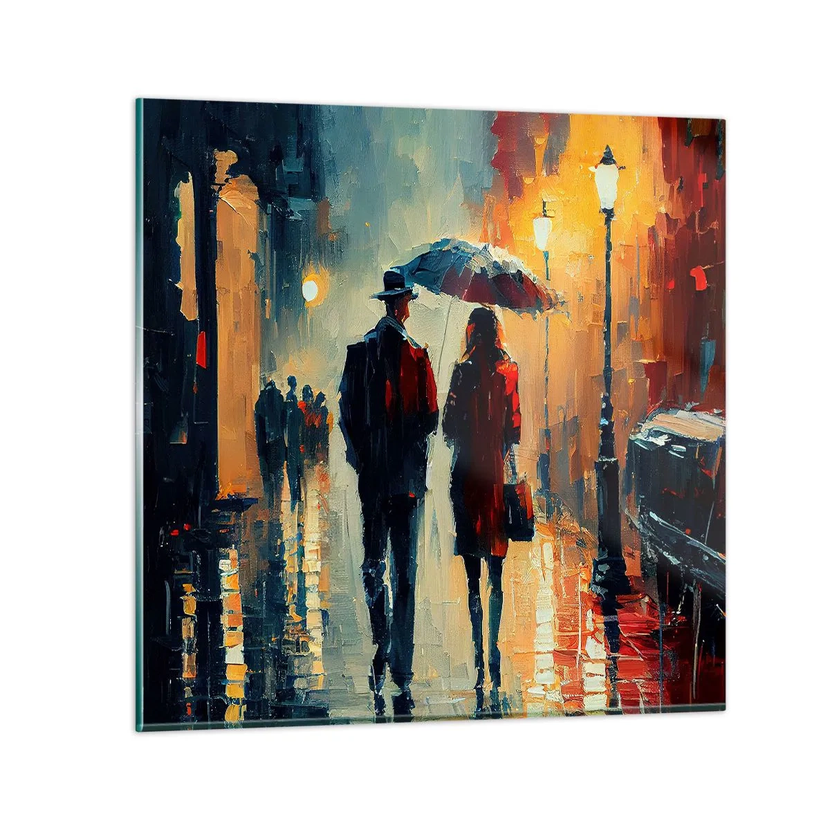 Glasbild - Bild auf glas - Urbane Liebesgeschichte - 40x40 cm