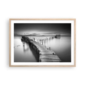 Poster in einem Rahmen aus heller Eiche - Der Frieden eines vergessenen Ufers - 70x50 cm