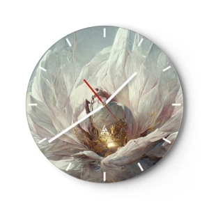 Wanduhr - Glasuhr - Sie blüht alle hundert Jahre einmal - 40x40 cm