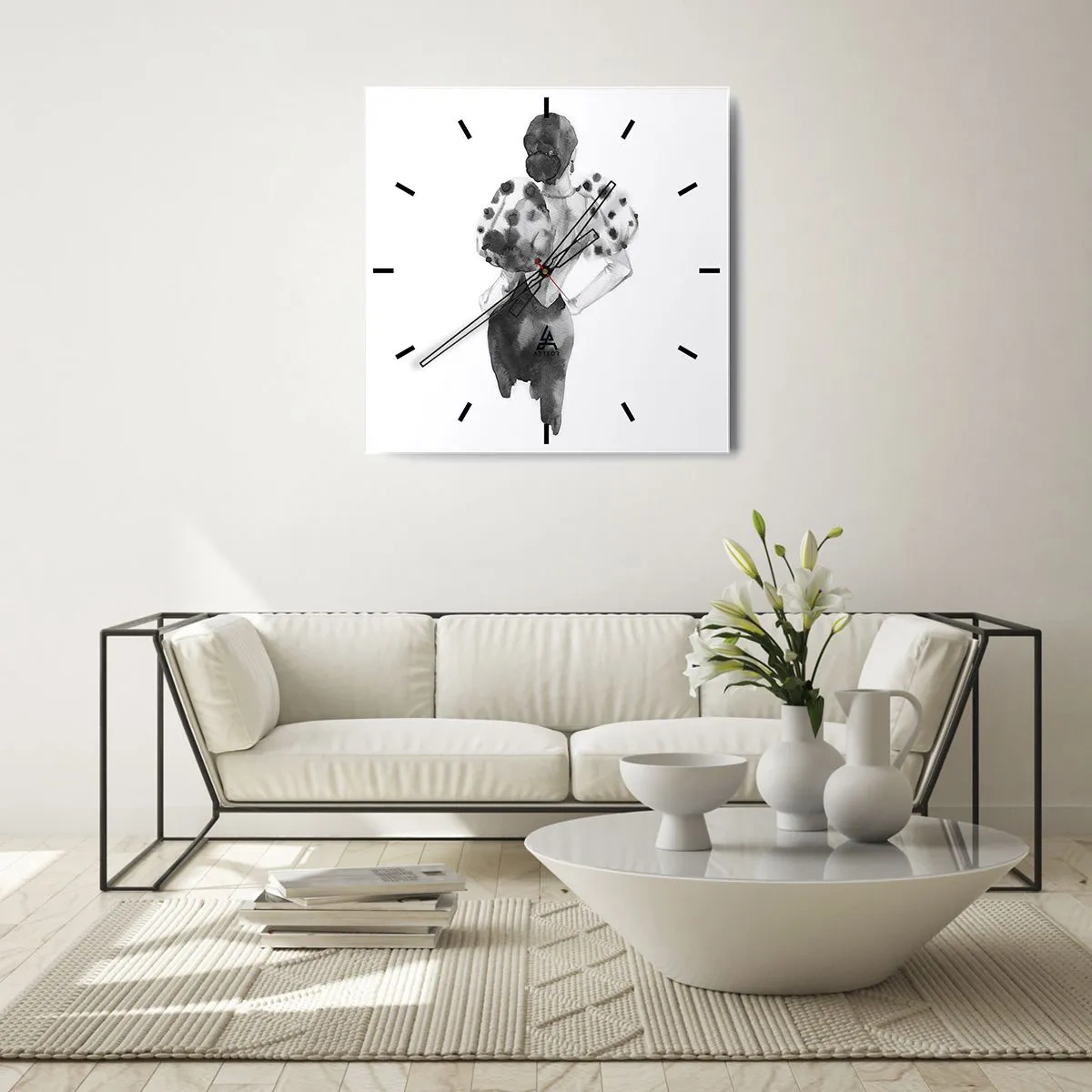 Wanduhr - Glasuhr - Sie ging direkt vorbei - 40x40 cm