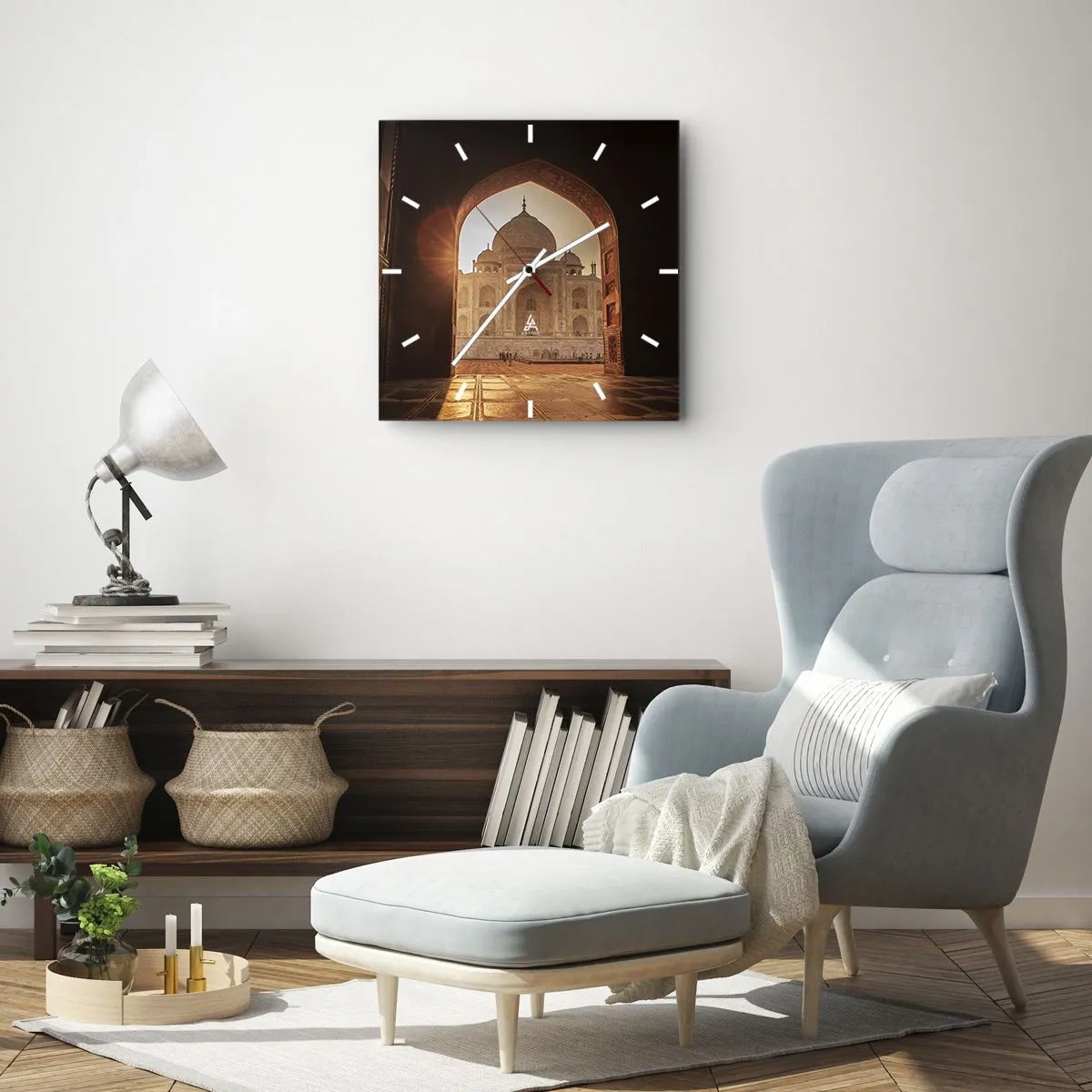 Wanduhr - Glasuhr - Denkmal der überirdischen Liebe - 40x40 cm