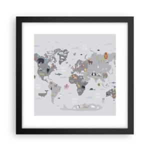 Poster in einem schwarzem Rahmen - Sag mir wo du herkommst ... - 30x30 cm