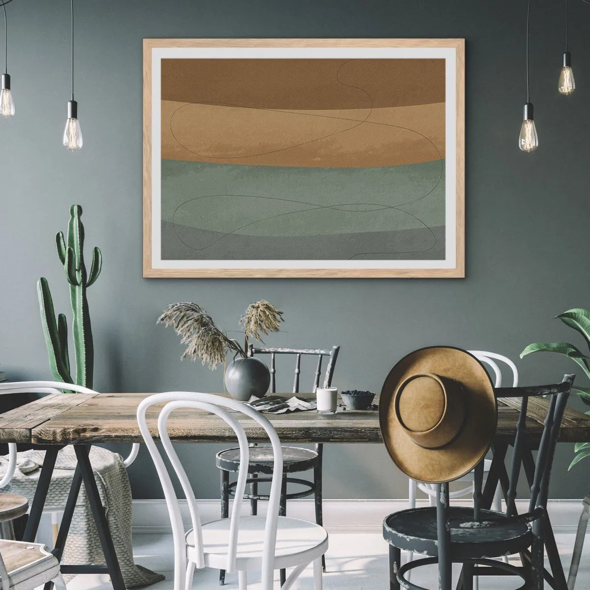 Poster in einem Rahmen aus heller Eiche - Horizontale Komposition - 91x61 cm