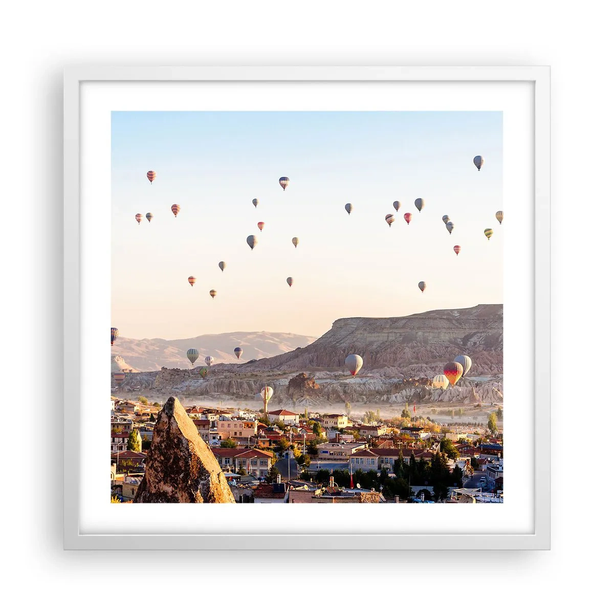 Poster in einem weißen Rahmen - Wie Schiffe am Himmel - 50x50 cm