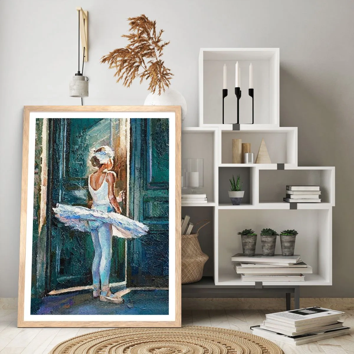 Poster in einem Rahmen aus heller Eiche - Vor der Show - 40x50 cm