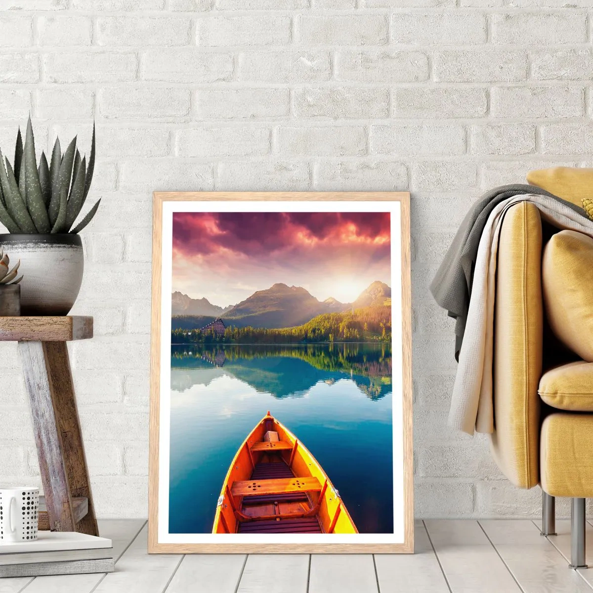 Poster in einem Rahmen aus heller Eiche - Nichts gegen die Natur - 61x91 cm