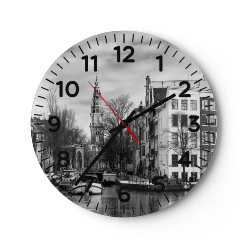 Wanduhr - Glasuhr - Amsterdamer Atmosphäre - 40x40 cm