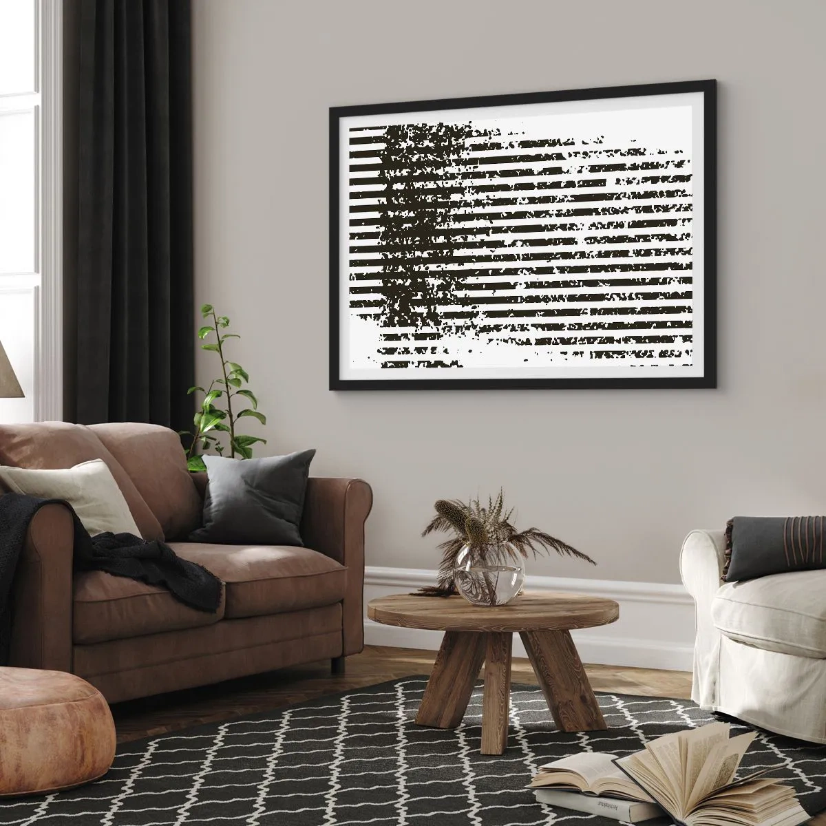 Poster in einem schwarzem Rahmen - Rhythmus und Rauschen - 40x30 cm