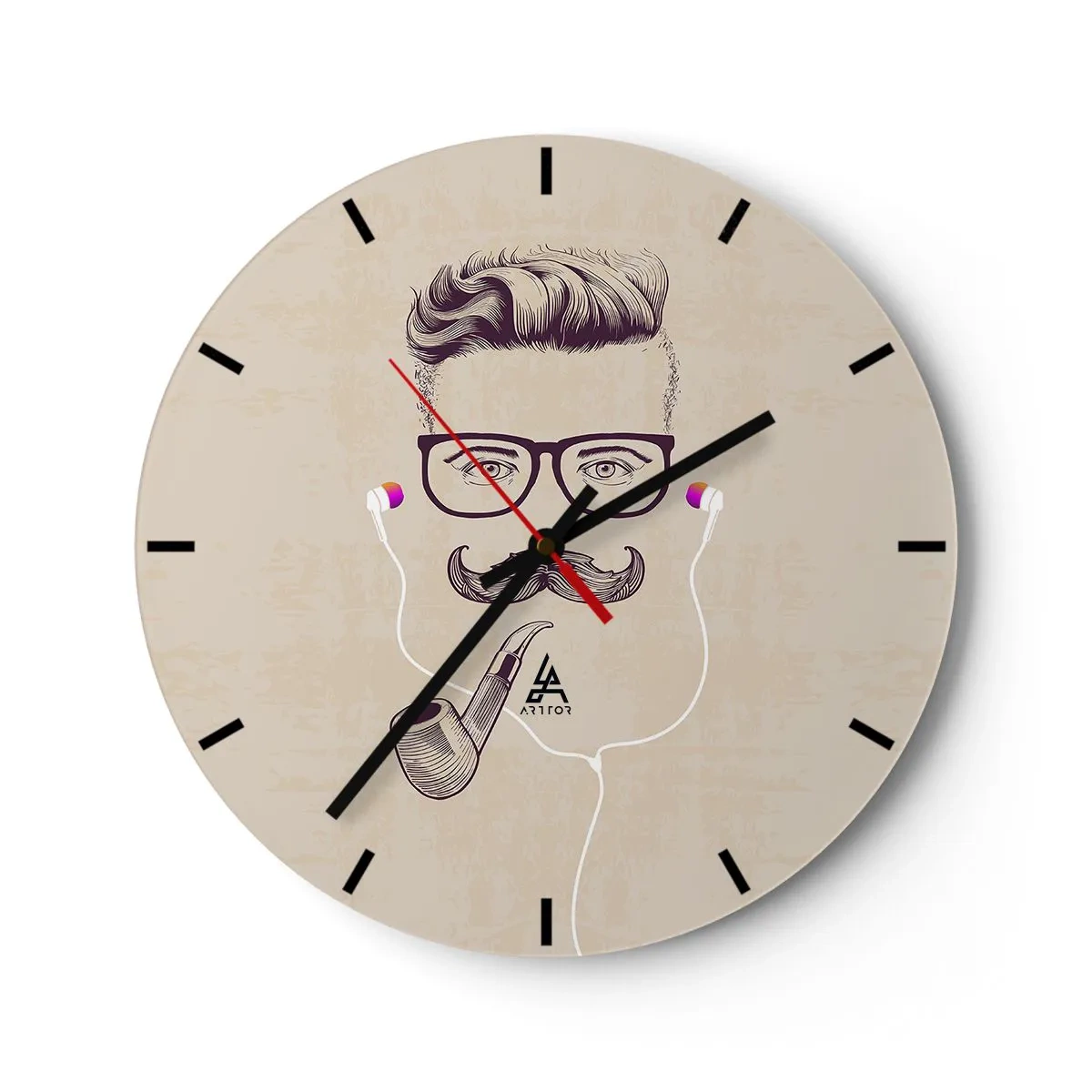 Wanduhr - Glasuhr - Ein echter Mann? - 40x40 cm