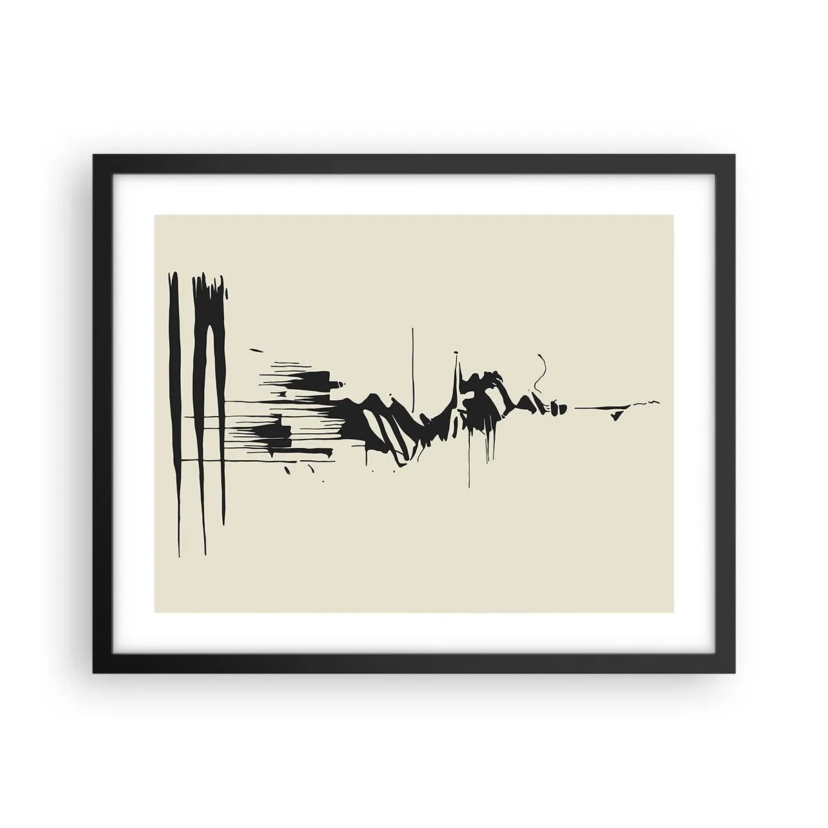 Poster in einem schwarzem Rahmen - Hastige Abstraktion - 50x40 cm