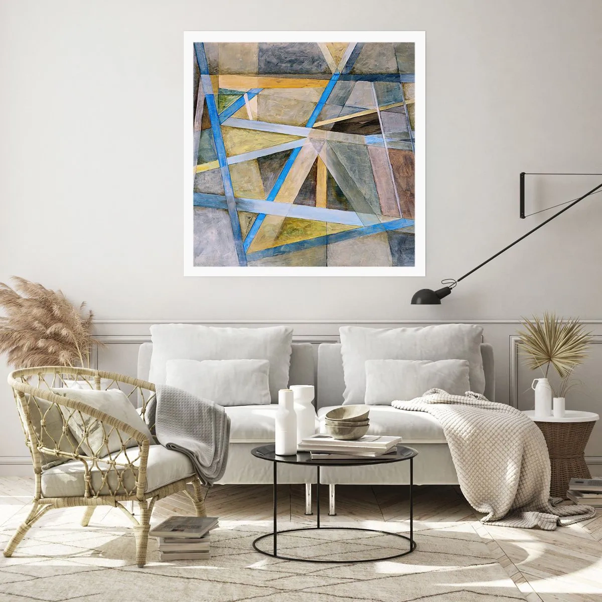 Poster - Gerade oder diagonal? - 30x30 cm