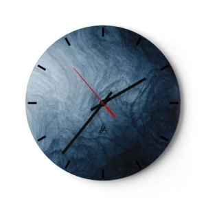 Wanduhr - Glasuhr - Abstrakte, tief gesättigte dunkelblaue Textur - 30x30cm - Greifen Sie tief - Moderne Wanddekoration für Wohnzimmer, Küche und Schlafzimmer ARTTOR