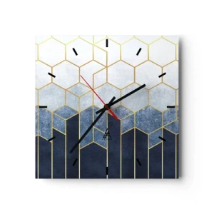 Wanduhr - Glasuhr - Komposition im synkopischen Rhythmus - 40x40 cm