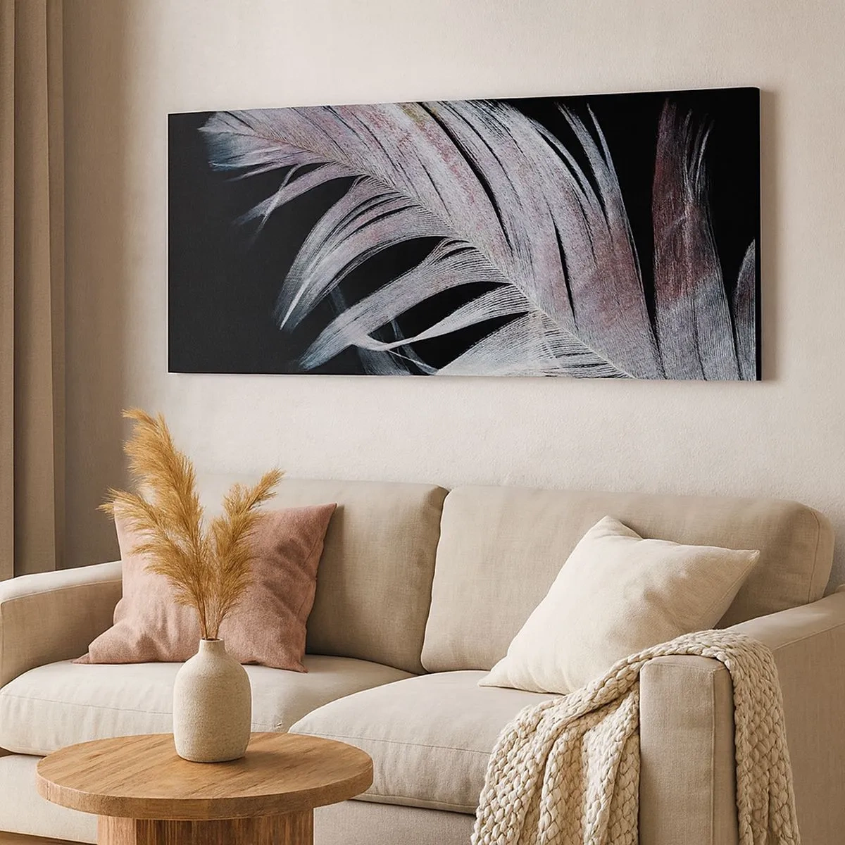 Bild auf Leinwand - Leinwandbild - Denke an Berührung - 100x40 cm
