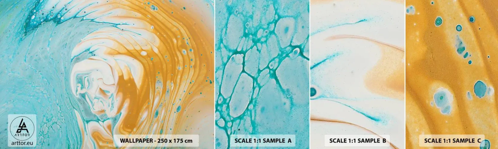 Fototapeten Muster Selbstklebend Deluxe Sticker - Pastellwirbel - Abstraktion, Stück, Moderne Kunst - 100x30 cm
