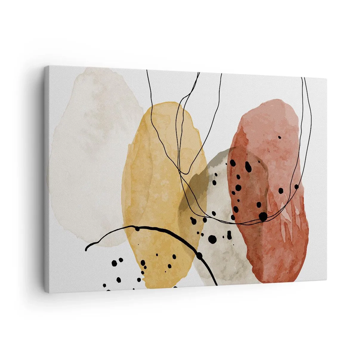 Bild auf Leinwand - Leinwandbild - Abstrakte Flecken in Beige-, Gelb- und Rottönen - 70x50cm - Wie leichte, transparente Luft - Moderne Wanddekoration für Wohnzimmer und Schlafzimmer ARTTOR